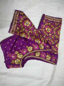 Purple Heavy Maggam Blouse