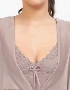 Satin Nightsuit with Lace Detail