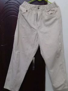 Beige Casual Pants