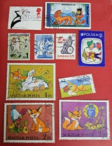 10Cartoon theme stamps.