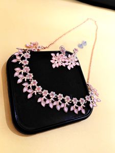 Elegant Rose Gold Flower Jewelry Set