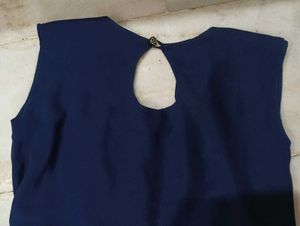 Stylish Blue Sleeveless Top