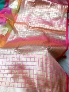 Pink &amp; Gold Saree