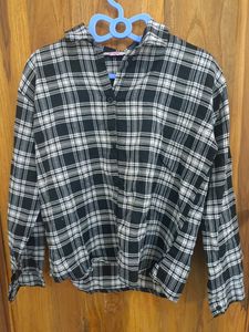 Balck Checked Oversized Shirt