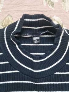 Striped Mock Neck Top