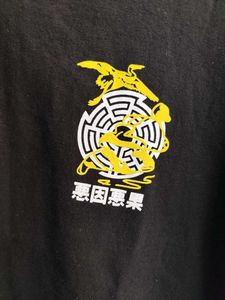 Solid Black Back Print T-shirt
