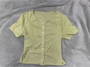 Button-Down Crop Top