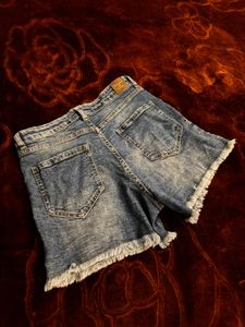 Distressed Denim Shorts