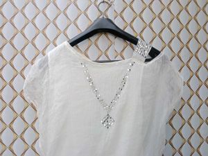 New With Tag White Beads Korean Pullover