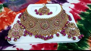 Gold &amp; Pink Beaded Jewelry Set💖✨️