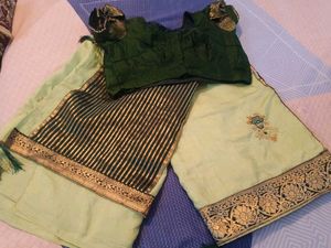 New Green Saree With Stylish Blouse
