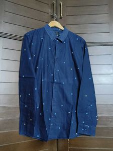Spykar Men Blue Printed Casual Shirt