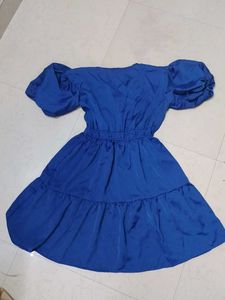 Blue Tiered  Dress