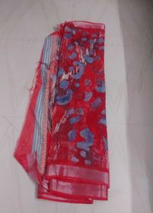 Red Floral Saree,wore once