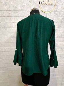 Green Pearl Embellished Top