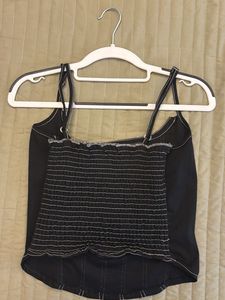 Black Corset Style Tank Top