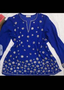 Blue Embroidered Kurta Top🧿