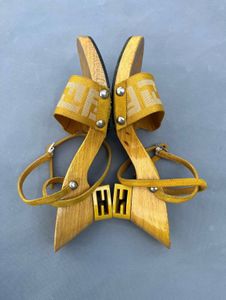FENDI Yellow Wooden wedges