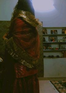 Xl Women Red &amp; Gold Wedding Outfit