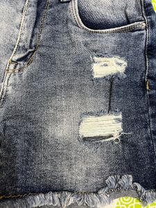 Distressed Denim Shorts