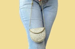 Pearl Embellished Clutch With Sling