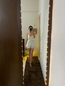 White Chickankari Romper