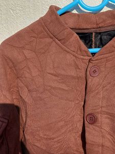 🔥Burgundy Quilted Button Jacket ( L 22 B 24)