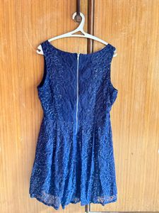 Navy Blue Lace Cocktail Dress