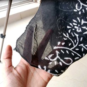 Black Pure Cotton Dupatta
