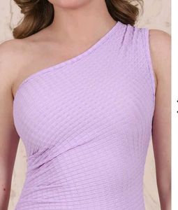 Lilac One-Shoulder Maxi Dress