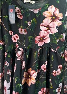 Black Floral Dress ( Without Tag)