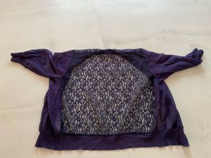 Purple Lace Back Cardigan