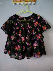 Floral Print Layered Top