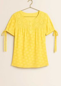 Yellow Tie-Sleeve Top