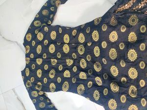 Party Wear Pattiyala Black &amp; Golden Tybe