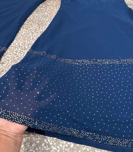 Elegant Blue Ethnic Gown Shrara Fancy Dress