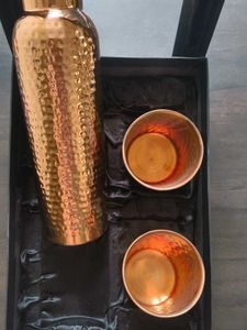 Pure Copper  Water Bottle with 2 Glasses