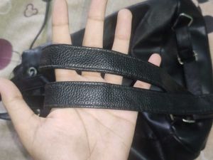 Leather Black Eye See You Backpack