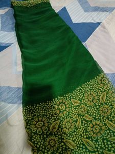Green Floral Saree