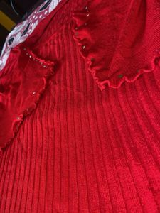 Red Knit Top with Bolero