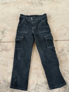 White Stitched Wide Leg Jeans