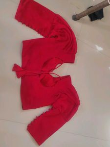Full Baloon Sleeve Blouse With Button