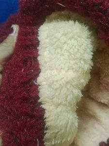 Red Knit Beanie with Smiley Face