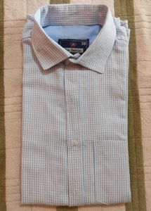 Lee Swain Brand, Blue And White Checked Formal Shirt Size 38 Slim