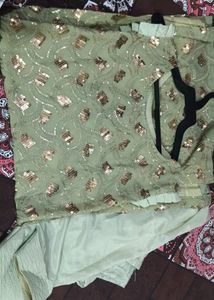 Embroided Pista Color Patiala Suit