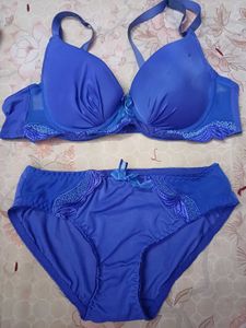 Purplish Blue Bra And Panty Set