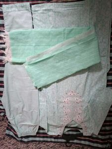 Floral Embroidered Fabric - Light Blue