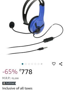 Amazon Basics Mono Chat Headphone 🎧