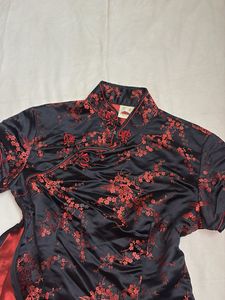 black Floral Cheongsam/Madrid top