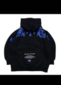 Graphic Print Black Hoodie